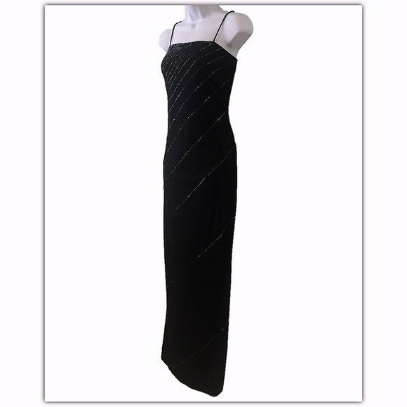 De-Laru Black with Sparkles Spaghetti Strap Gown - Picture 4 of 6